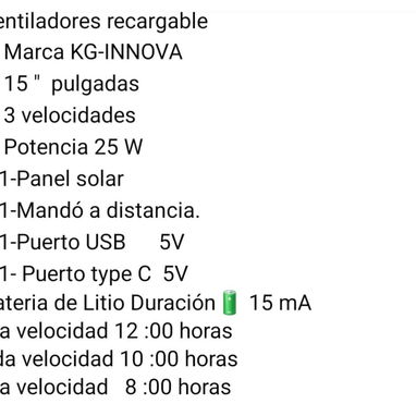 Ventiladores recargables pedestal c panel solar - Img 126125352