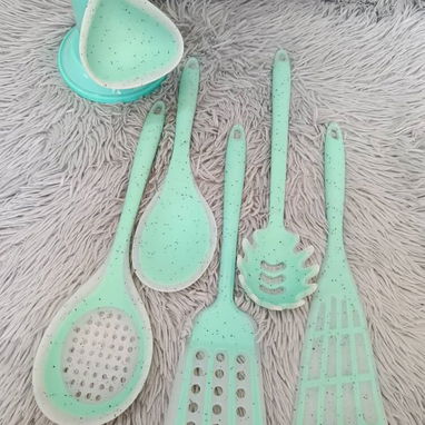 Set de 6 utensilios de silicona con base giratoria en 8000cup - Img 122487823