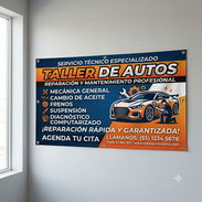 Cartel en lona impresa para taller de autos - Img 57199517