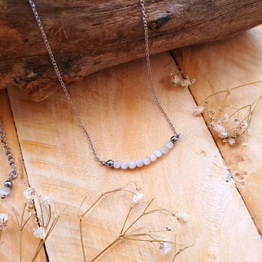 *Cadenas Alice Halo*_ *Materiales:* Acero inoxidable + Piedras Naturales - 4/4