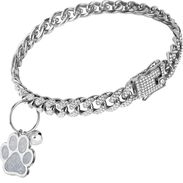 Collar de diamantes plateado para perros - Img 58187862