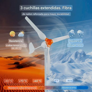 Generador Eólico 800W 12V Turbina de Viento 3 Aspas - 4/7