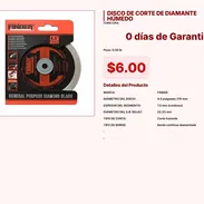 DISCO DE CORTE DE DIAMANTE HÚMEDO VPT#-0110 - Img 55219590