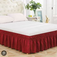 🚨Faldas para cama FULL/Queen  😉 Marca : Ceasar Palace  🌈Colores 🌈 ❤️Rojo oscuro 🩷Rosa  🩶Gris  💙Azul oscuro - Img 55383308