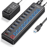Extension JeSWO 11 Puertos Hub USB 3.0, 10 Puertos Multi USB 3.0 Hub + 1 Puerto de Carga - Img 54873720