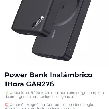 Powerbank Hoco, 1Hora y iPhone Magsafe🔋🆕 - 5/6