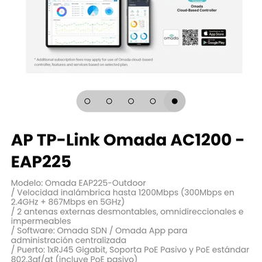 AP TP-Link Omada AC1200 - EAP225. Soporta más de 100 dispositivos conectados simultáneamente - 5/5