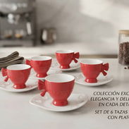 Set de 6 Tazas y sus Platos con Asa de Lazo - Img 57838371
