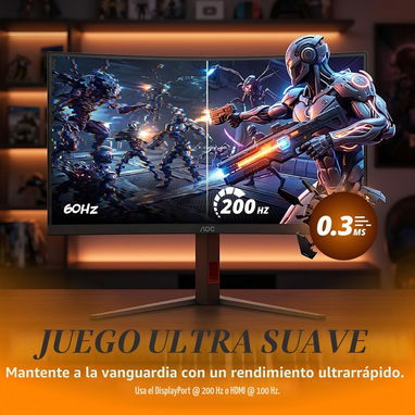 AOC CU34G4H Monitor de juegos ultraancho curvo de 34 pulgadas, WQHD 3440x1440, DisplayPort de 200 Hz / 100Hz HDMI, 0.3ms - 2/10