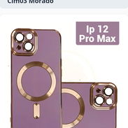 Cover Iphone 12 Pro Max TPU Todo Color Con Cámaras Protegidas Clm03 Morado - Img 52920652