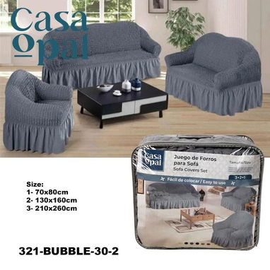Forros para muebles de sala 3-2-1 🔰 ✨ Colores: Rojo vino. Beige y Gris medio - 3/3