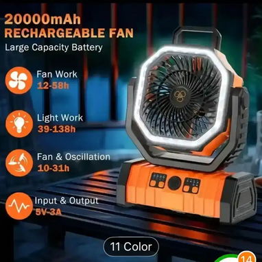 🌀 Ventilador Recargable F6 – 20000mAh – 4 Velocidades – 65 USD 🚗 ¡Mejores precios y calidad conmigo! - 4/4