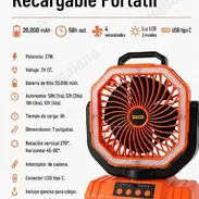 Ventiladores Recargables de pedestal y portátil F6. Con luces y panel solar. - Img 55364294