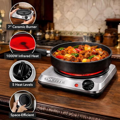 🍳⚡ HORNILLA ELÉCTRICA INFRARROJA 1000W CERÁMICA 7 PULGADAS ENVÍO DISPONIBLE + GARANTÍA - Img 118795455
