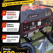 PLANTA ELECTRICA SUMCATES 3200W  Gasolina. 110v y 220v Arranque manual - Img 56667506