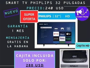 Oferta, TV HD, de 32' marca Fhilips con cajita - Img main-image