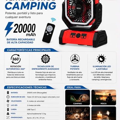 Ventilador recargable 20000 mah - Img 126149940