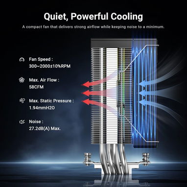 disipador  de aire modelo ID-COOLINGpara CPU SE-214-XT V2 ARGB, 4 tubos de calor, ventilador ARGB PWM 52815418 - 5/7