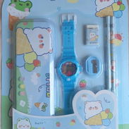 Estuche Escolar con Cartuchera Metálica y Reloj Azul(TC) - Img 56466220