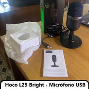 Hoco L25 Bright - Micrófono USB de escritorio con monitorización y silencio con un clic. ENTREGA DE FACTURA, VARIEDAD - Img 57015721
