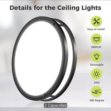🛍️ Lámpara de techo  🔑 Código: Lamp507 📝 Tamaño: 13 pulgadas. - 4/5