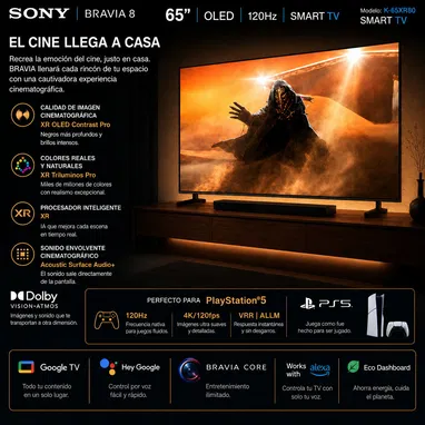 Sony BRAVIA 8 OLED 65” 4K UHD smart TV Google - 4/10