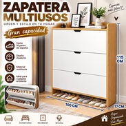 Zapatera de 3 niveles tipo gavetas / zapateras estéticas / zapateras para entradas - Img 57511585