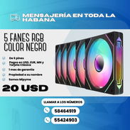 💨 COMBO DE 5 FANES RGB COLOR NEGRO DE 6 PINES 💲 20$ - Img 54799073