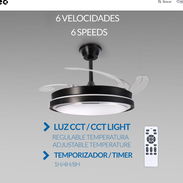 Ventilador de techo 42p Aspas plegables Nizzato iluminación LED, Bocina Bluetooth, Mando, 6 velocidades $130 USD - Img 53707859