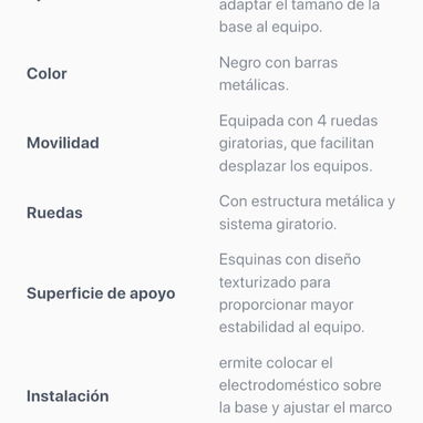 Base móvil ajustable refrigeradores y lavadoras - 3/3