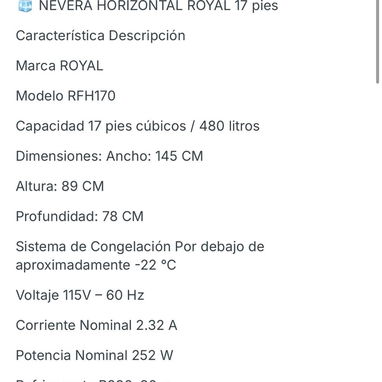 *Nevera 17 pie royal* - 2/2