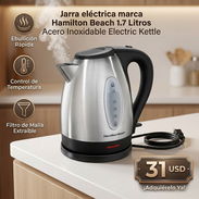Jarra eléctrica marca Hamilton Beach 1.7 Litros Acero Inoxidable Electric Kettle - Img 57519207