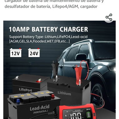 Cargador de bateria inteligente 12v y 24v de 10 amp para todo tipo de bateria - Img 69913846
