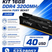 🔥 Kingston Fury Beast dicipadas Kit DDR4 16Gb a 3200 Mhz nuevo🔥☎️52528057☎️ - Img 58154502