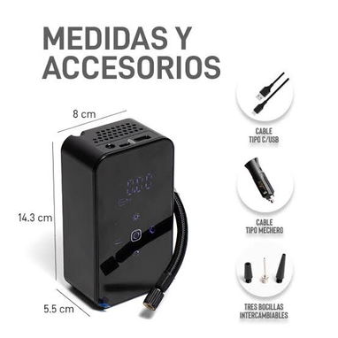 Bomba de aire portátil, recargable y universal $30 USD - 3/6