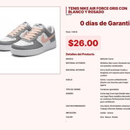 TENIS NIKE AIR FORCE GRIS CON BLANCO Y ROSADO VPT#-0320 - Img 55244120