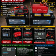 Sistema de respaldo completo, baterías de plomo, cargador, inversor y controlador solar. - Img 56858165