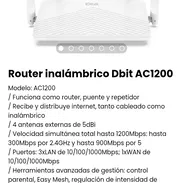 Router inalámbrico Dbit AC1200. Nuevo - Img 52009493