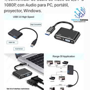 Adaptador de video USB - HDMI + VGA - Img 56501184