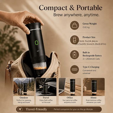 Cafetera Recargable portátil!! dile adiós al no poder hacer un rico café por culpa d la luz o el gas - Img 125365395