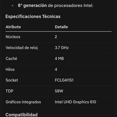 Microprocesador cpu Intel Pentium gold g5400 - 2/4