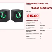 Útil y necesaria es la Bocinas para PC RGB FT-25-1 para cubanos VPT#-0046 - Img 55425022