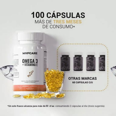 Omega 3 y Vitamina E./ 100 cápsulas - Img 123093492