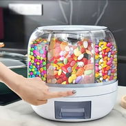 Dispensador de Alimentos Giratorio 360° de 6 Compartimentos - Contenedor Hermético para Almacenamiento de Granos para Ar - Img 56799871