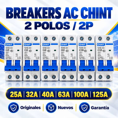 Breaker AC CHINT 25A-125A + DC TOMZN 50A/63A | Protector 80A | Paneles Solares | Garantía - 2/10