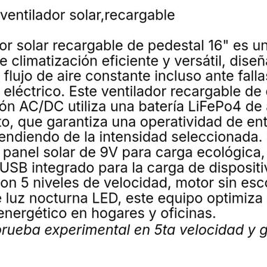 Ventilador de Pie recargable solar - Img 122308466