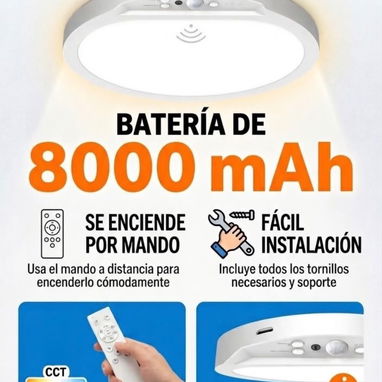 Lampara led de techo recargable 8000mAh - 2/2