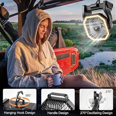 🌬️ VENTILADOR RECARGABLE ODOLAND 20000MAH + LINTERNA LED 4 VELOCIDADES – ENVÍO DISPONIBLE + GARANTÍA - 5/8
