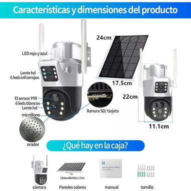 Cámara solar vigilancia exterior 8Mpx/ 2 cámaras - Img 123270454