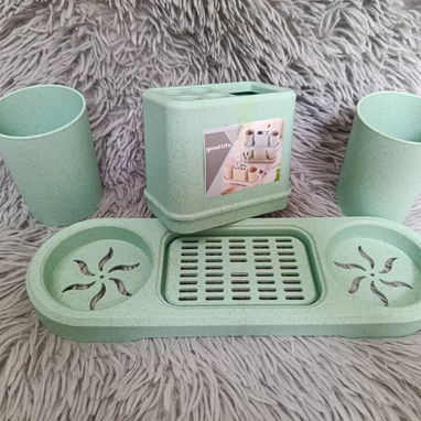 Set de portacepillos con 2 vasos (se escurre abajo) en 3000cup - Img 122487277